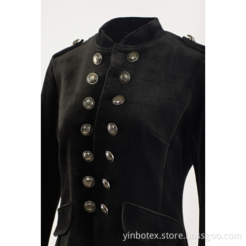 Black combined button blazer with span